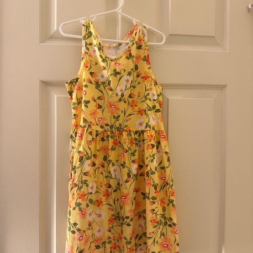 Floral Yellow Sleeveless Dress